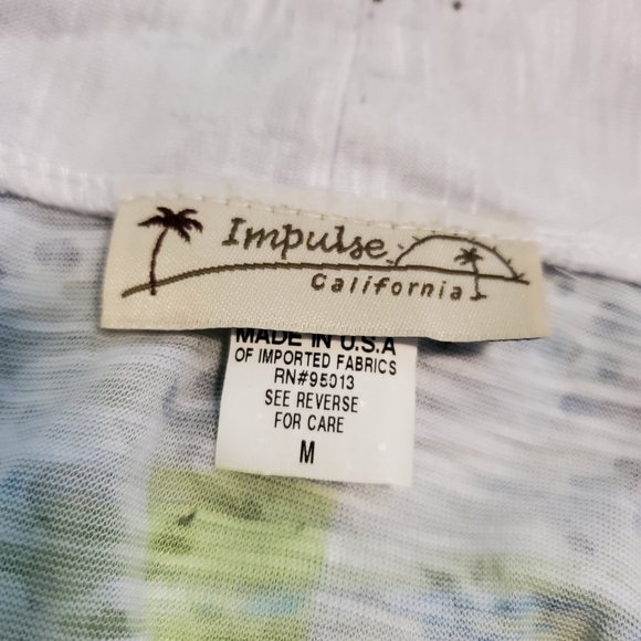 Impulse California Art Deco Lightweight Open Front Cardigan Size Medium - Picture 5 of 8